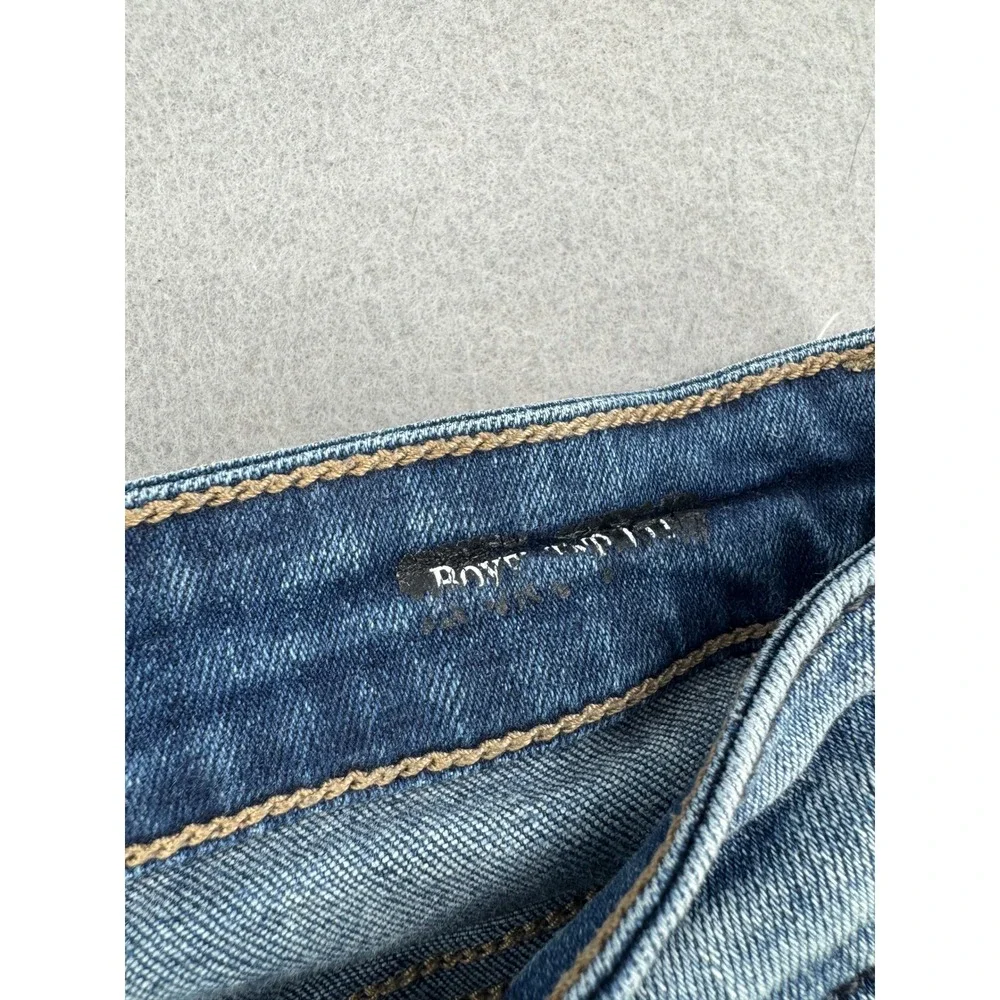 Judy Blue Mid Rise Button Fly Distressed Boyfriend Jeans Womens 3/26 (28x32)